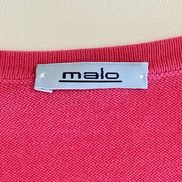 Malo Lightweight Cotton Crewneck Long Sleeve Knit Pullover Pink IT 52 US Medium - Picture 9 of 13